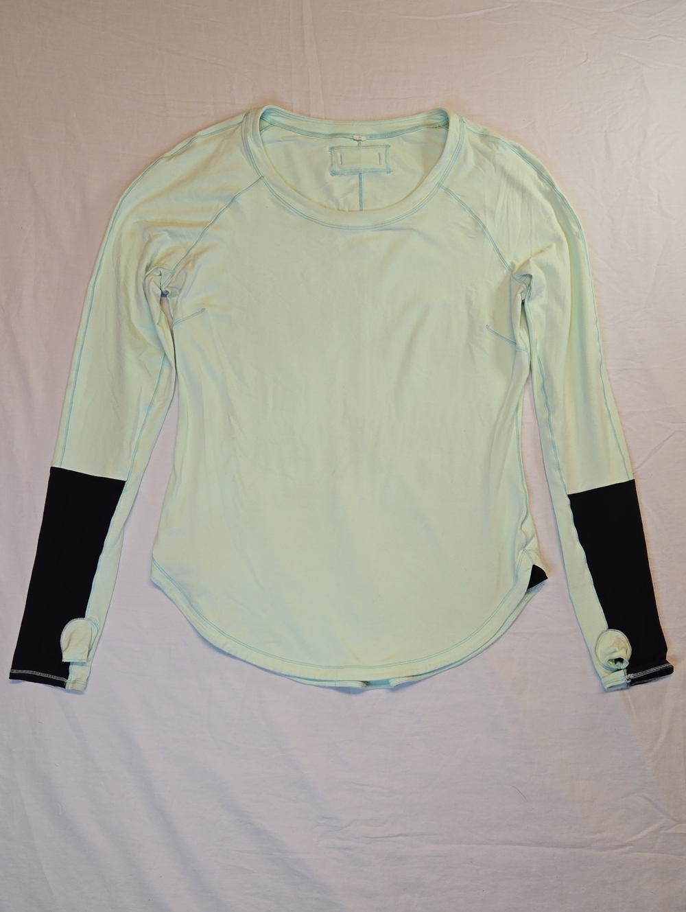 Lululemon Athletica Mint Green Long Sleeve Performance Cotton Stretch Top